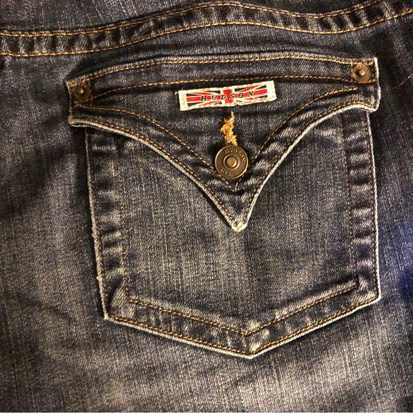 HUDSON Jeans Signature Mid-Rise Bootcut Womens Sz 31 Misses 10 Dark-Distressed - Picture 11 of 13